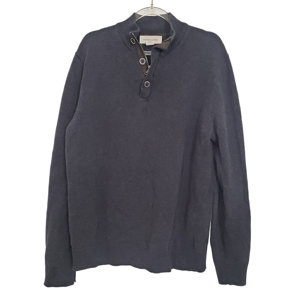 Frederik Anderson Copenhagen Sweater 1/4 Button Zip Pullover Mens Size Large